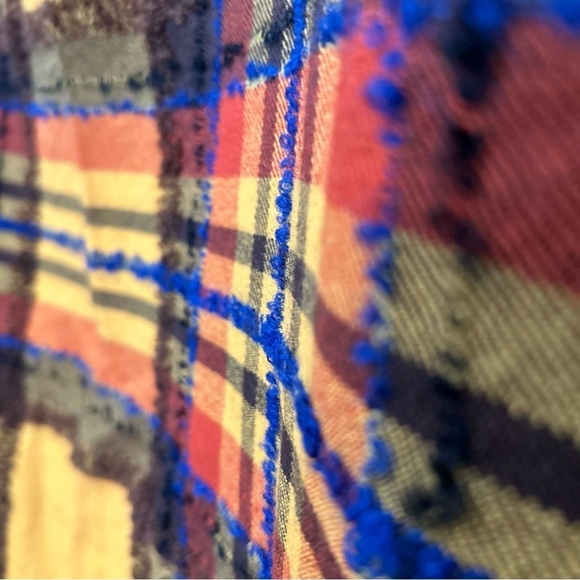 Kenzo Autumnal Textured Wool Blend Clueless Preppy, Gold, Pumpkin Orange Plaid - Picture 7 of 13